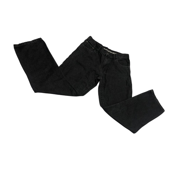 Indigo People Other - Indigo People Mens Black Straight Leg Denim Jeans Embroidered Pockets 34x30